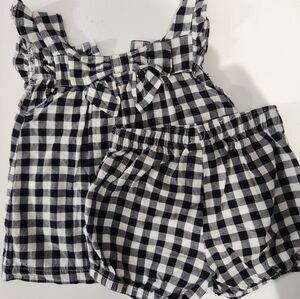 Carter's Black and White Gingham Girls Matching Set